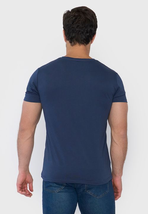 Polera Hombre V-Neck Azul