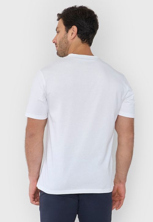 Polera Hombre Cneck Bolsillo Color Blanco
