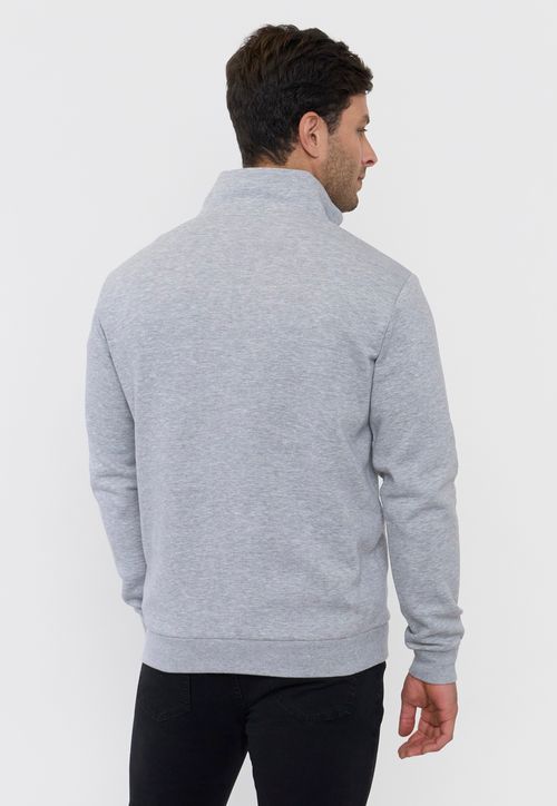Polerón Hombre Half Zipper Gris