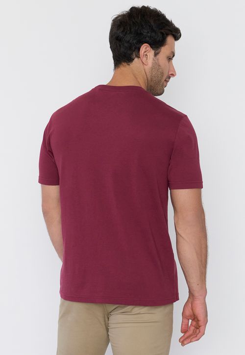 Polera Hombre Cneck Bolsillo Burdeo