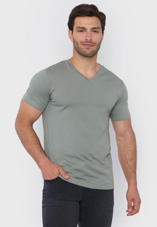 Polera Hombre V-Neck Musgo