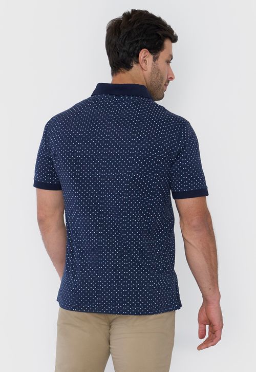 Polera Hombre Polo Jersey Miniprint Navy