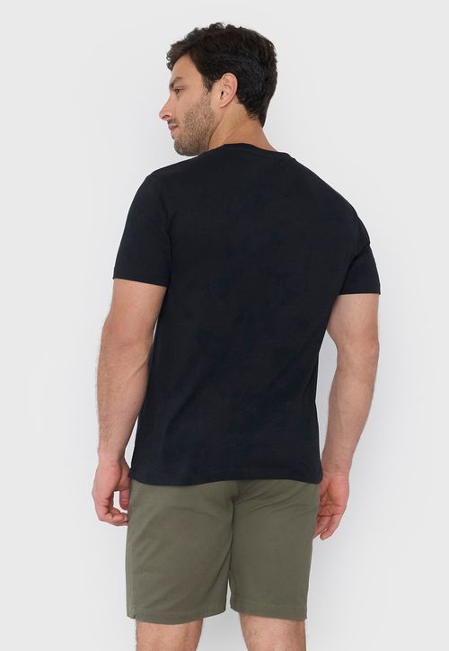Polera Hombre Focal Print Color Negro