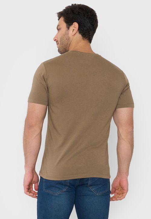 Polera Hombre Focal Print Floral Cafe