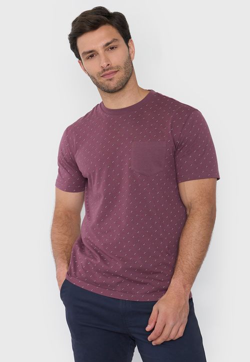 Polera Hombre Bolsillo Burdeo