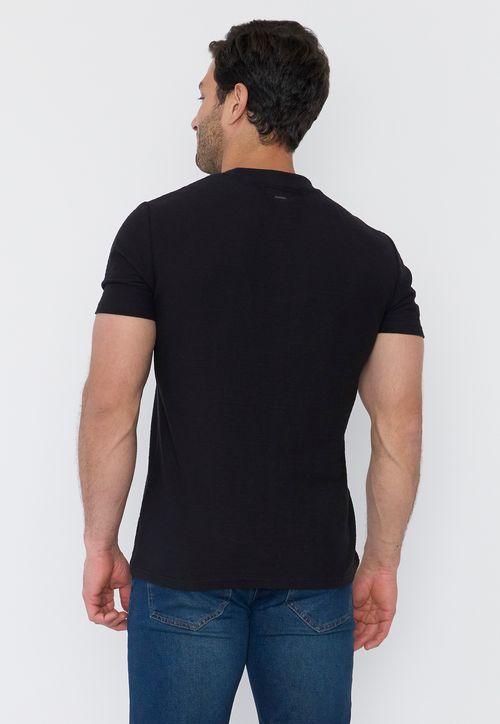 Polera Hombre Textura Negro