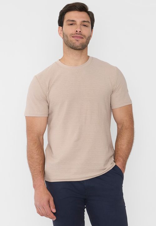 Polera Hombre Textura Beige