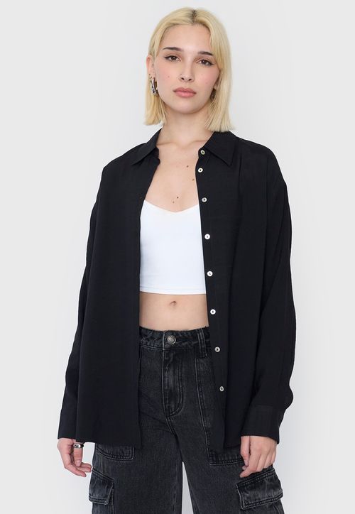 Blusa Mujer Camisera Negro