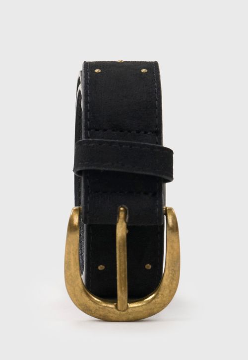 Cinturón Mujer Gamuza Tachas Negro