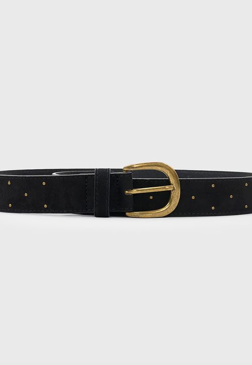 Cinturón Mujer Gamuza Tachas Negro
