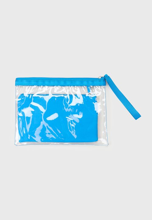 Estuche Mujer Doble Print Étnico Celeste