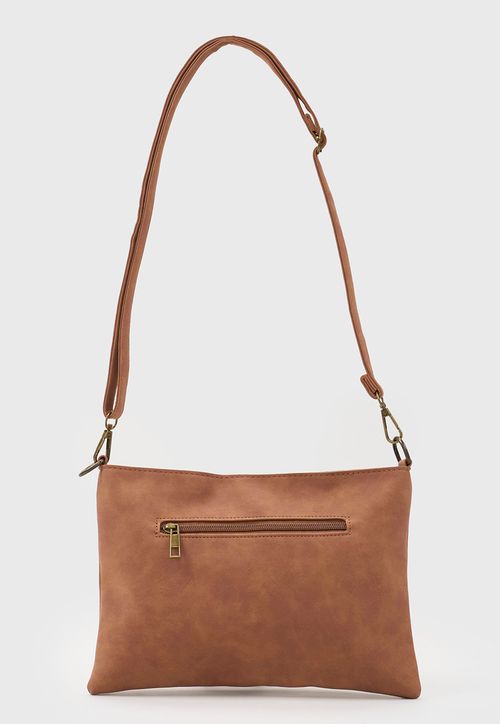 Bandolera Mujer Cuadrada Tachas Camel