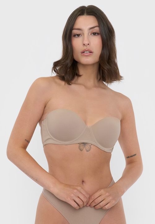 Sostén Mujer Strapless Copa C Beige