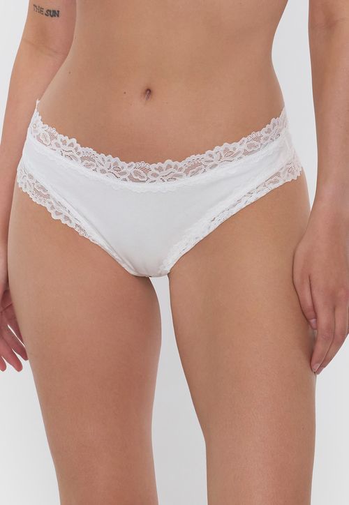 Calzón Mujer Bikini Color Ecru