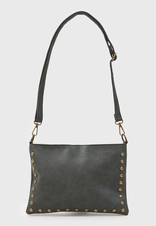 Bandolera Mujer Cuadrada Tachas Negro
