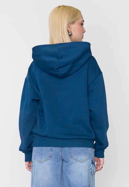Polerón Mujer Hoodie Print Azul