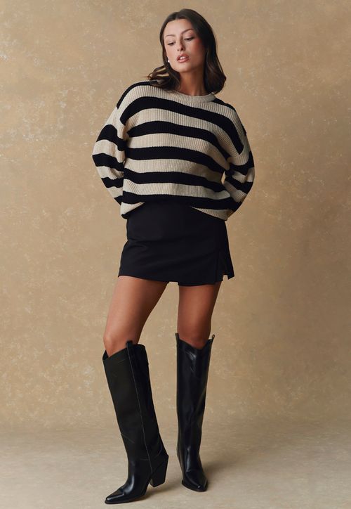 Sweater Mujer Fit Regular Negro