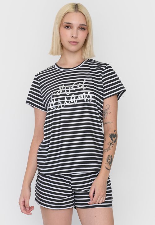 Pijama Mujer Corto Algodón Rosado