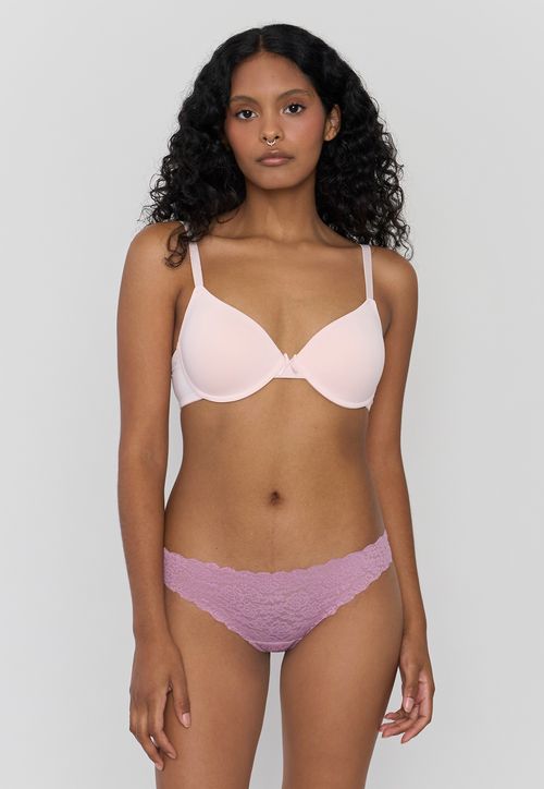 Calzón Mujer Bikini Encaje Color Malva