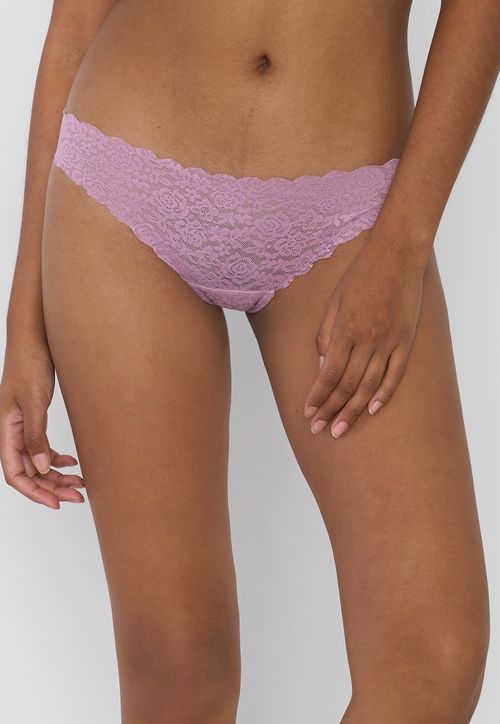 Calzón Mujer Bikini Encaje Color Malva