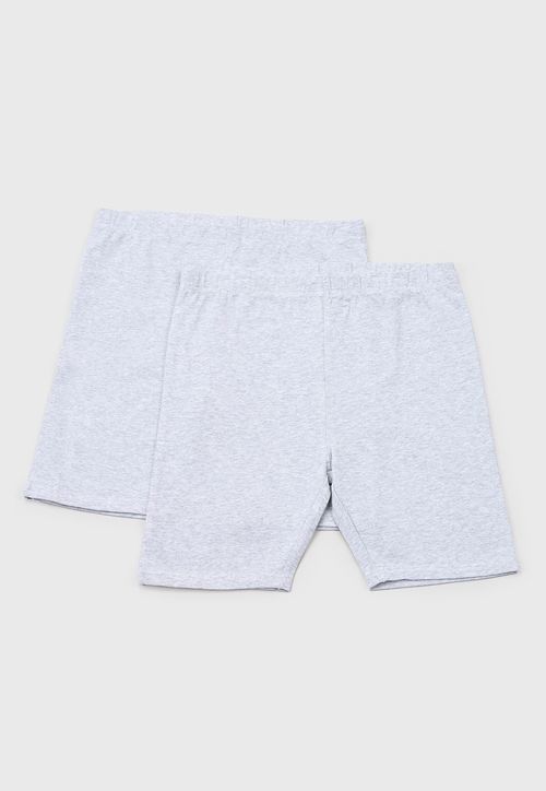Calza Corta Niña Escolar Bipack Gris