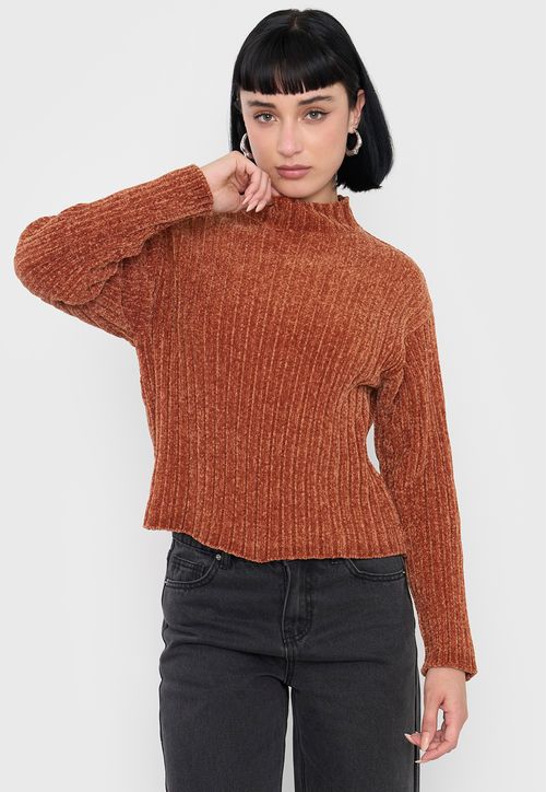 Sweater Mujer Chenille Rib Camel