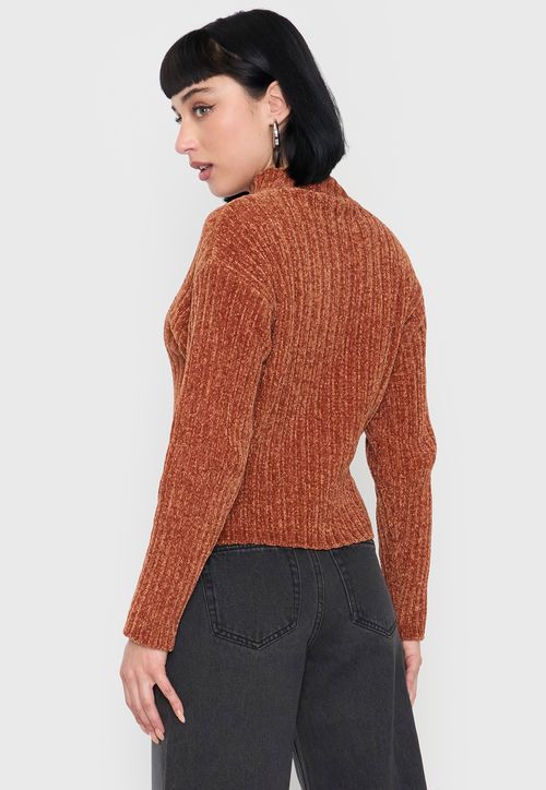 Sweater Mujer Chenille Rib Camel