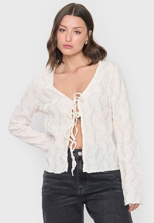 Polera Mujer Amarras Ecru