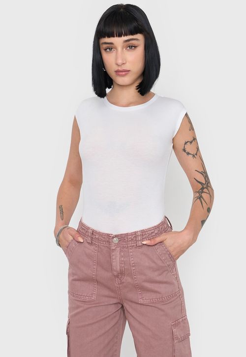 Body Mujer Manga Corta Ecru