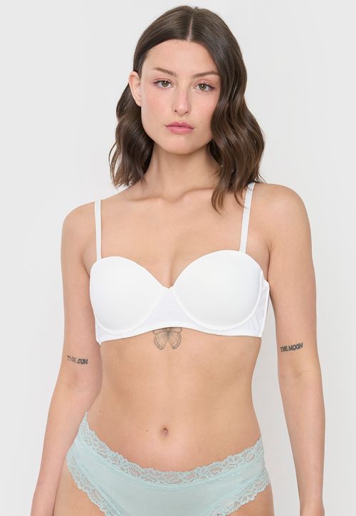 Sostén Mujer Strapless Copa C Ecru