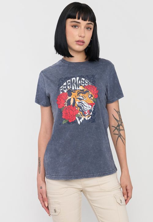 Polera Mujer Fun Regular Fit Gris Oscuro