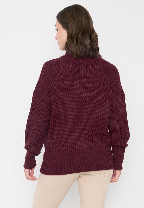 Sweater Mujer Grueso Burdeo