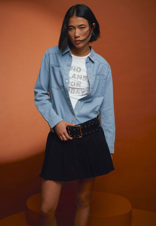 Blusa Mujer Azul Medio Denim