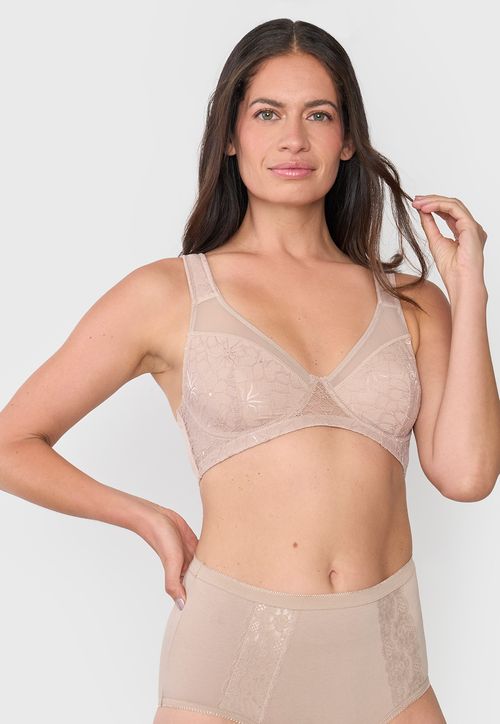 Sostén Mujer Encaje Copa C Beige