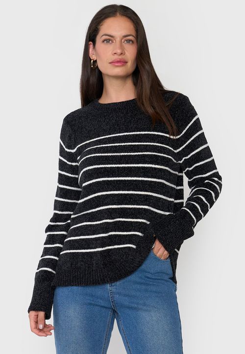 Sweater Mujer Chenille Negro