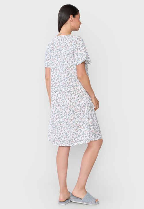 Camisa De Dormir Mujer Macramé Ecru