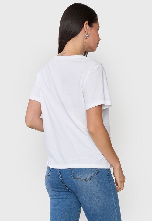 Polera Mujer Bordado Blanco