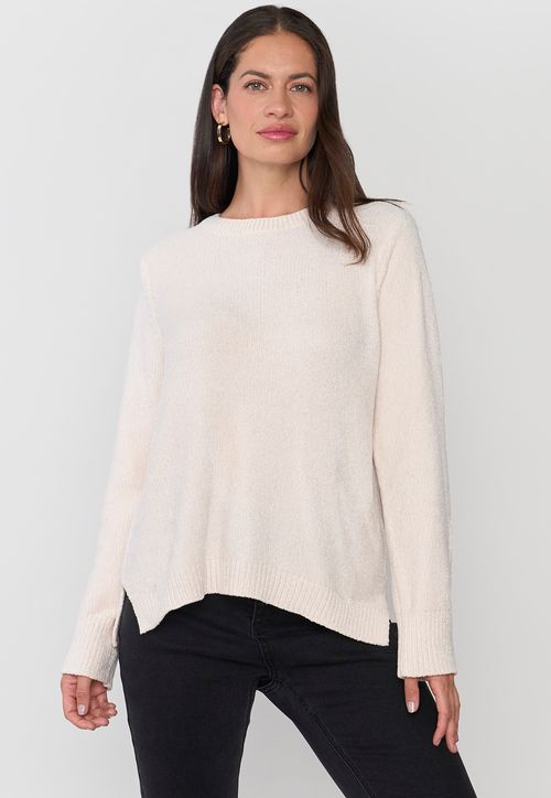 Sweater Mujer Chenille Ecru