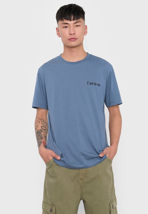 Polera Hombre Fun Photoprint Color Azul Medio