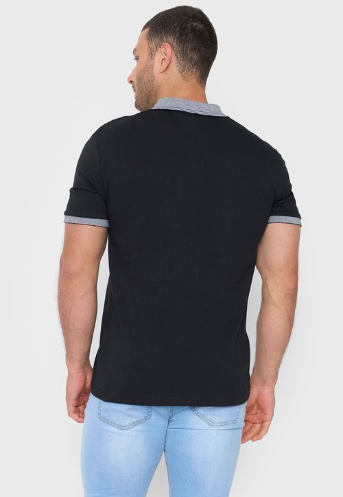 Polera Hombre Preppy Negro