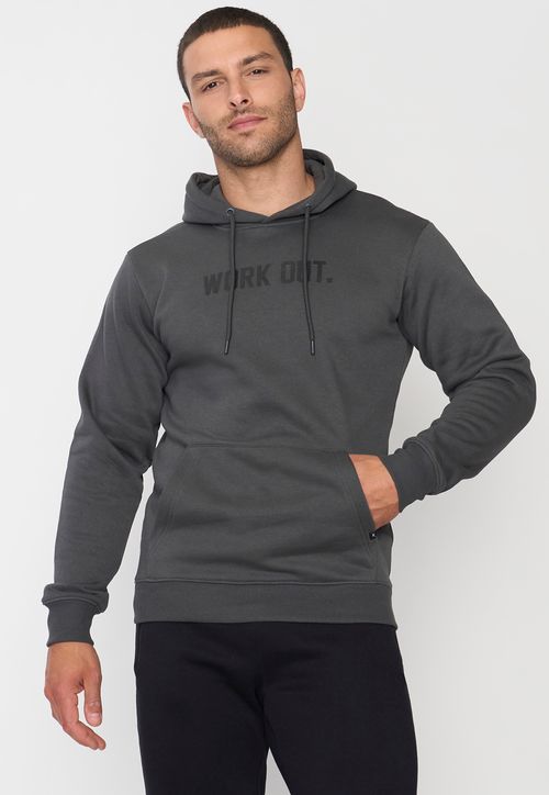 Polerón Hombre Deportivo Canguro Charcoal