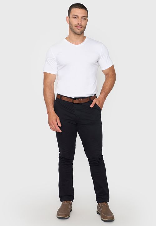 Pantalón Hombre Cinturón Negro