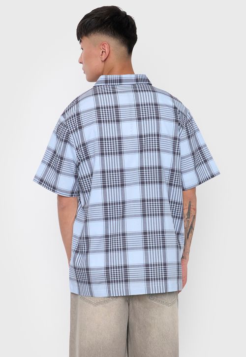 Camisa Hombre Cuadrille Vintage Azul