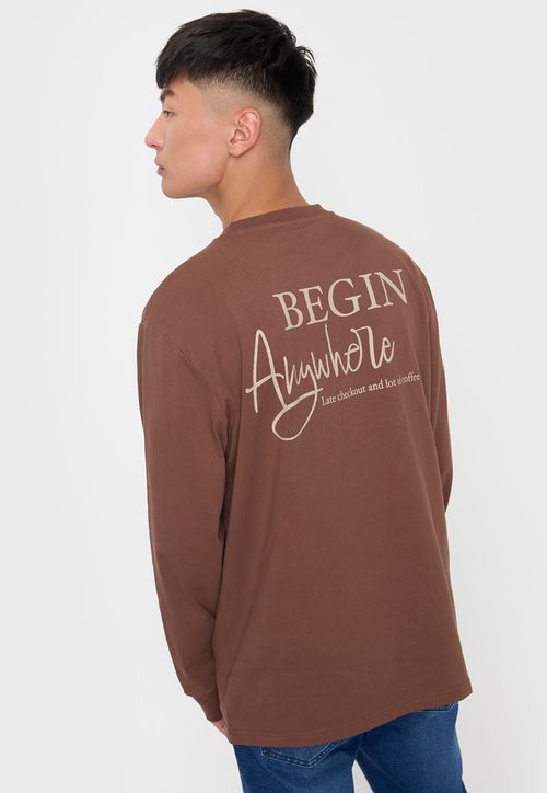 Polera Hombre M/L Cafe