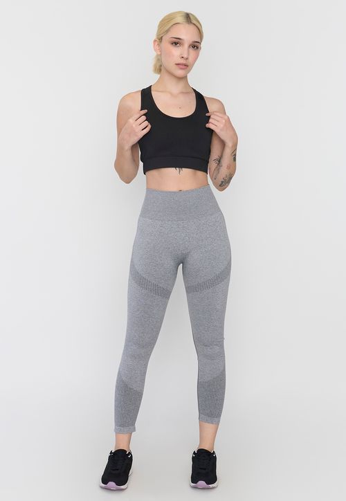 Calza Mujer Deportiva Seamless Gris