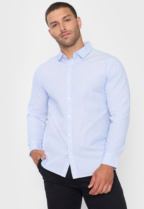 Camisa Hombre Rayas Blanco