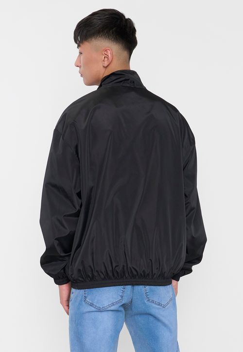 Casaca Hombre Zipper Metálico Urbana Negro