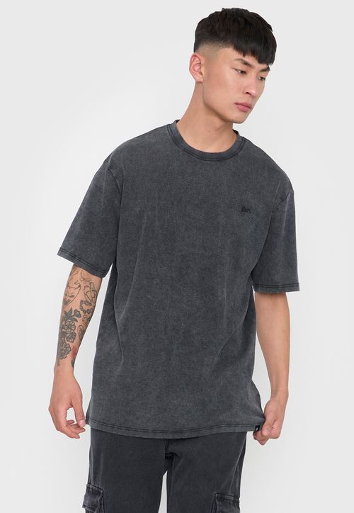 Polera Hombre Lavada Urbana Negro