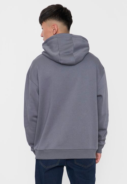 Polerón Hombre Hood Print Asiatico Gris