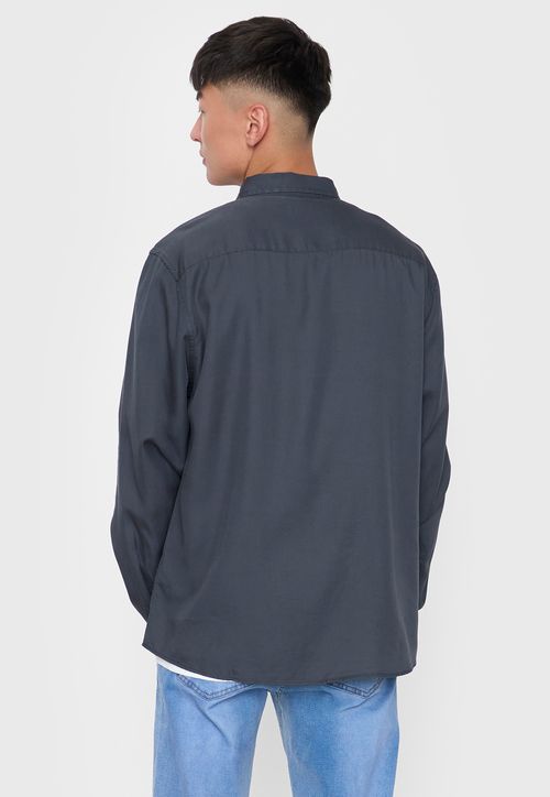 Camisa Hombre Liviana Gris Oscuro